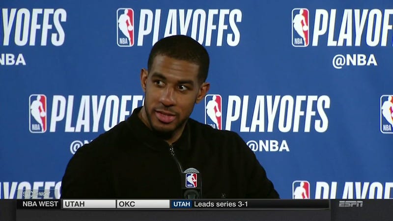 Illustration for article titled LaMarcus Aldridge Enjoys Playoffs' Shortest Press Conference