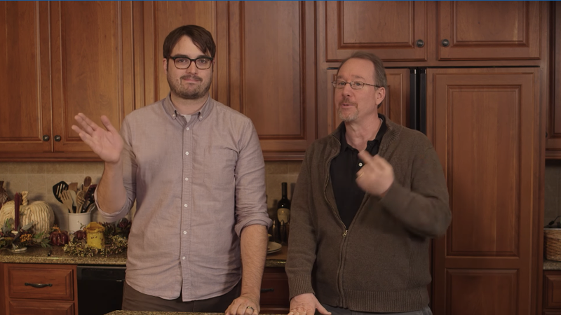 Jonah Ray and Joel Hodgson promoting the Turkey Day Marathon, Shout Factory