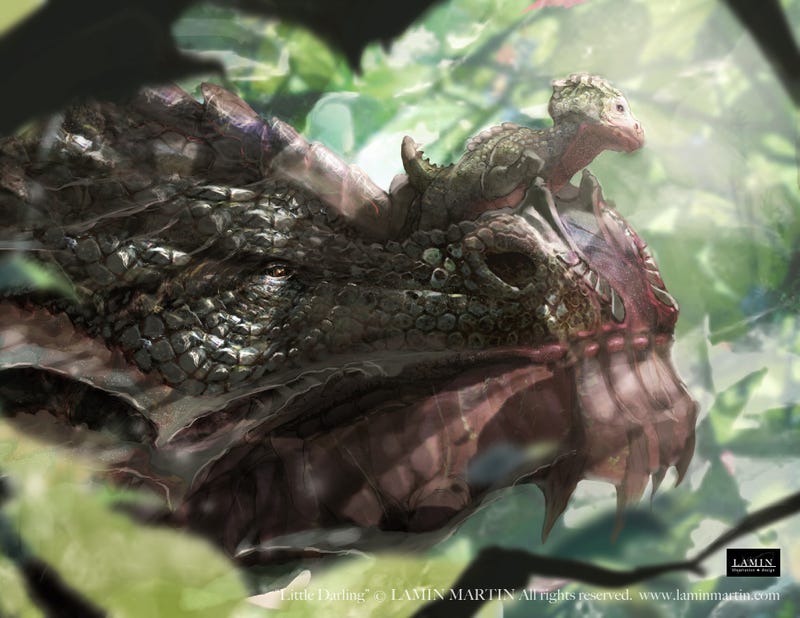 Illustration for article titled The Dragon Mother Always Carries Her Young Atop Her Snout