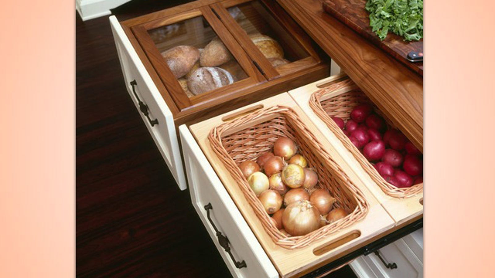 DIY Drawers Store Onions, Bread, and Other Food Out of Sight