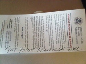 Illustration for article titled TSA agent leaves nice note about sex toy in passenger's luggage