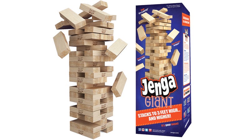 Illustration for article titled A Giant Version Of Jenga Makes For More Spectacular Collapses