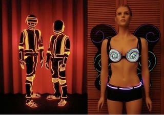 Illustration for article titled Daft Punk's Designer Shows DIY Glowing Outfit Tricks