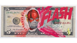 Illustration for article titled The Justice League sells out in this awesome DC superhero money art