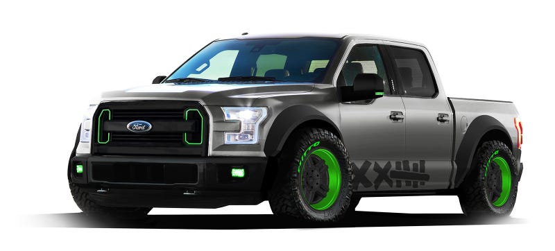 Illustration for article titled Ford Turned A 2015 F-150 Into A Jump/Drift Truck For SEMA