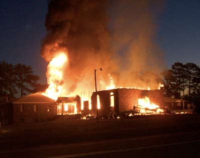 Macedonia Church of God in Christ burns.