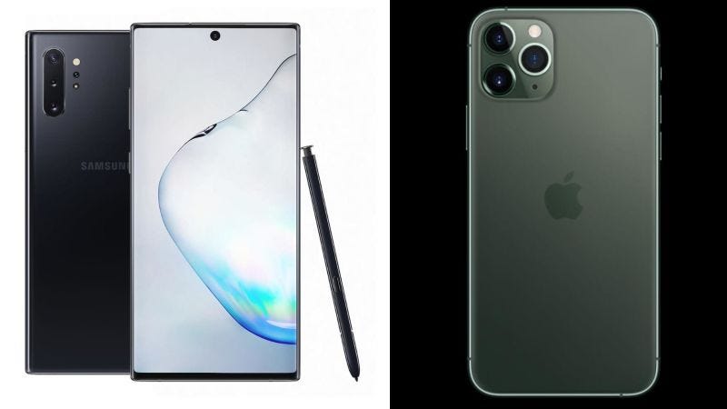 Illustration for article titled ¿Deberías comprar el iPhone 11 Pro de Apple o el Galaxy Note 10 de Samsung?