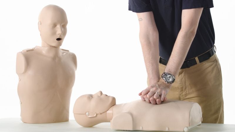 Illustration for article titled Incredible: This Innovative CPR Dummy Comes With A Second Dummy That Audibly Mourns Its Dead Son