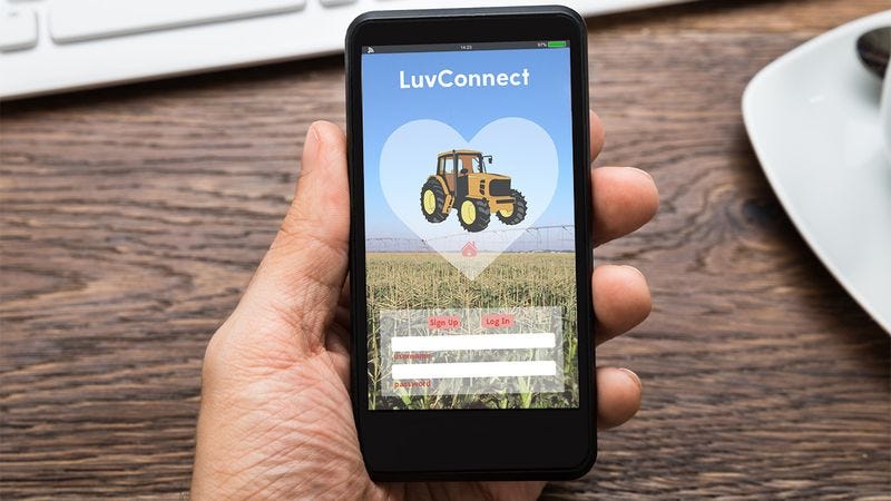 Illustration for article titled Finally! A Dating App For People Who Just Want To Click On Pictures Of Tractors And Never Go On Dates