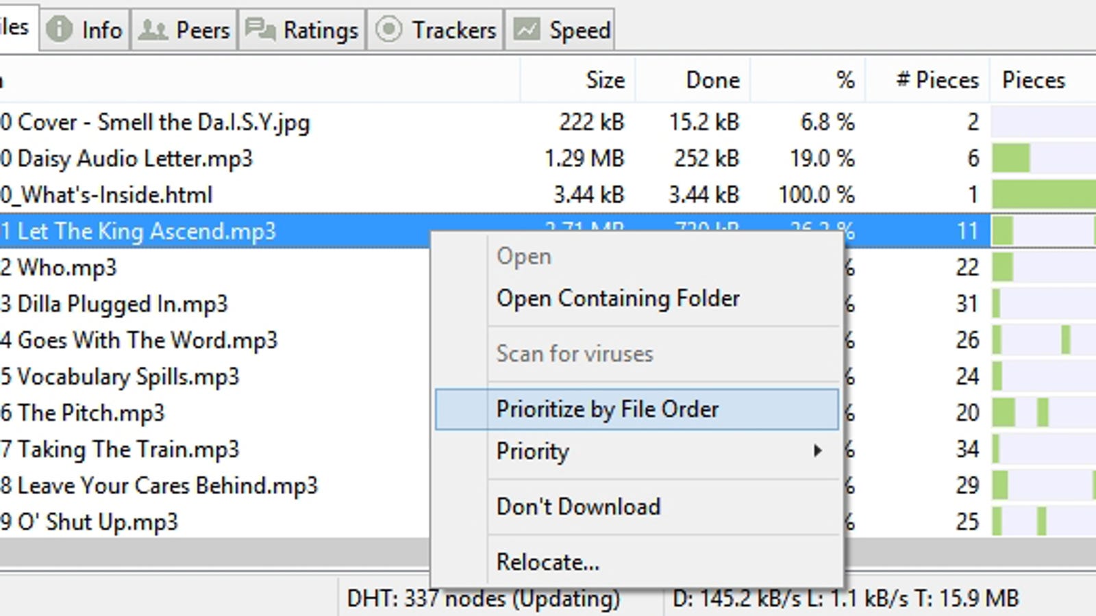 torrent sequential download client