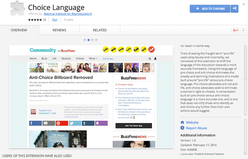 Illustration for article titled Now There's a Google Chrome Extension That Changes 'Pro-Life' to 'Anti-Choice'