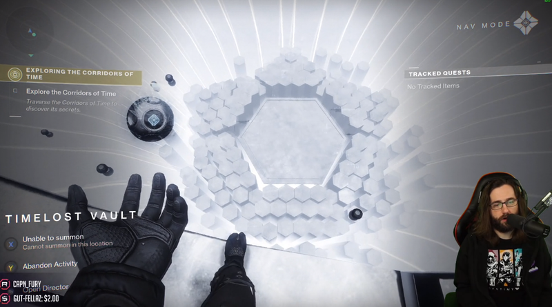Twitch streamer SayNoToRage working on trying to solve Destiny 2's latest puzzle for the fourth day in a row.