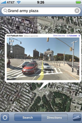 Illustration for article titled iPhone 2.2 Update Finally Brings Google Street View to Maps?