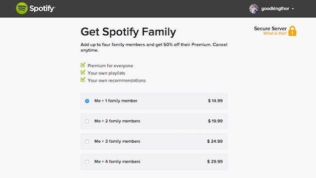 how to add a person to spotify family plan