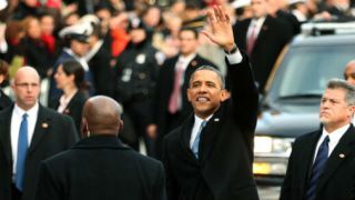 President Barack Obama in the inaugural parade (Chip Somodevilla/Getty Images News)