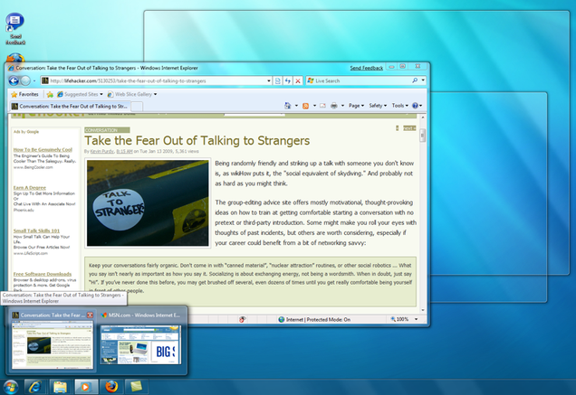 Windows 7 Aero Peek Even Better in Latest Build