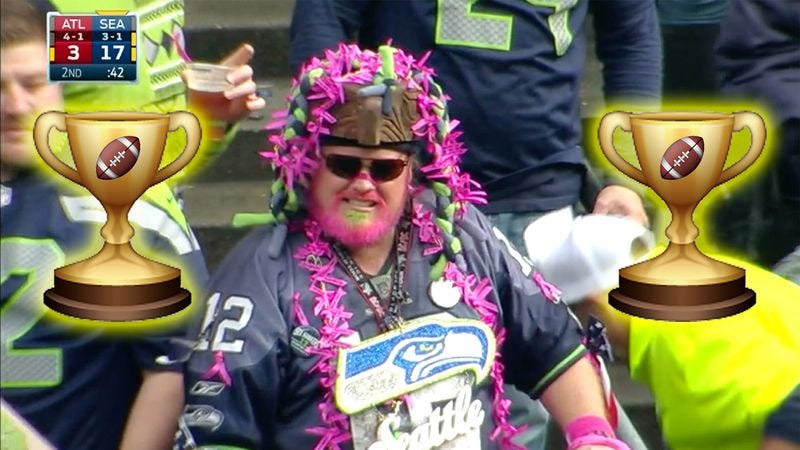 This fellow has a pink ribbon for every nice thing he has to say about those marvelous networks that televise the National Football League.