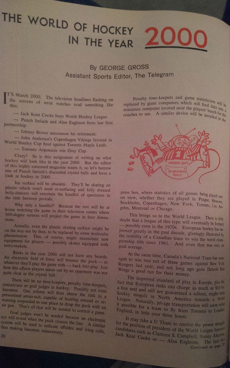 Illustration for article titled 21st Century Hockey, As Predicted In 1967