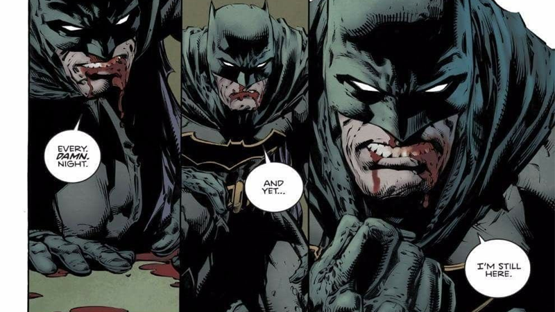 Batman gets knocked down, and he gets up again. In fact, some noted scholars would argue that you’re never going to keep him down.