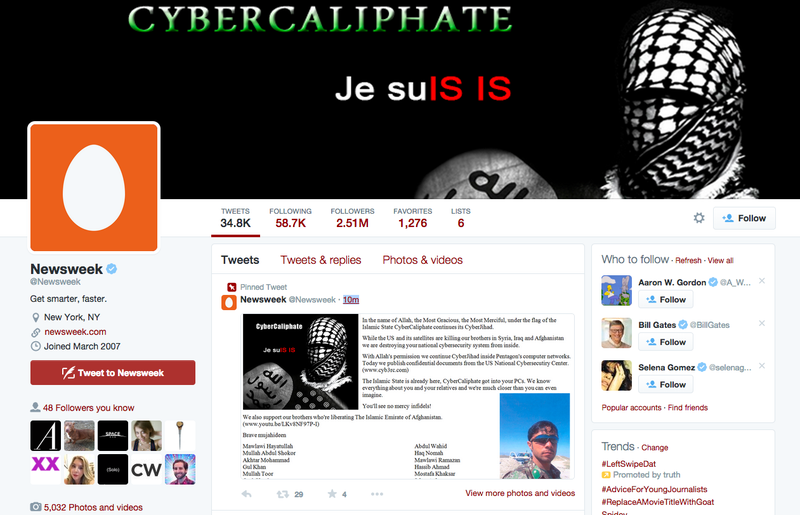 Illustration for article titled Newsweek Twitter Hacked by Group Alleging Themselves to Be ISIS