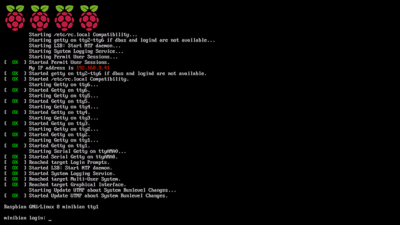 Rasbian Boot and Login Sequence