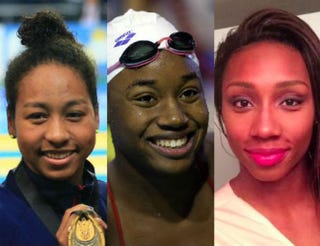 Lia Neal;Â Simone Manuel;Â Natalie HindsMIRA/AFP/Getty Images;Â Ian MacNicol/Getty Images;Â Twitter