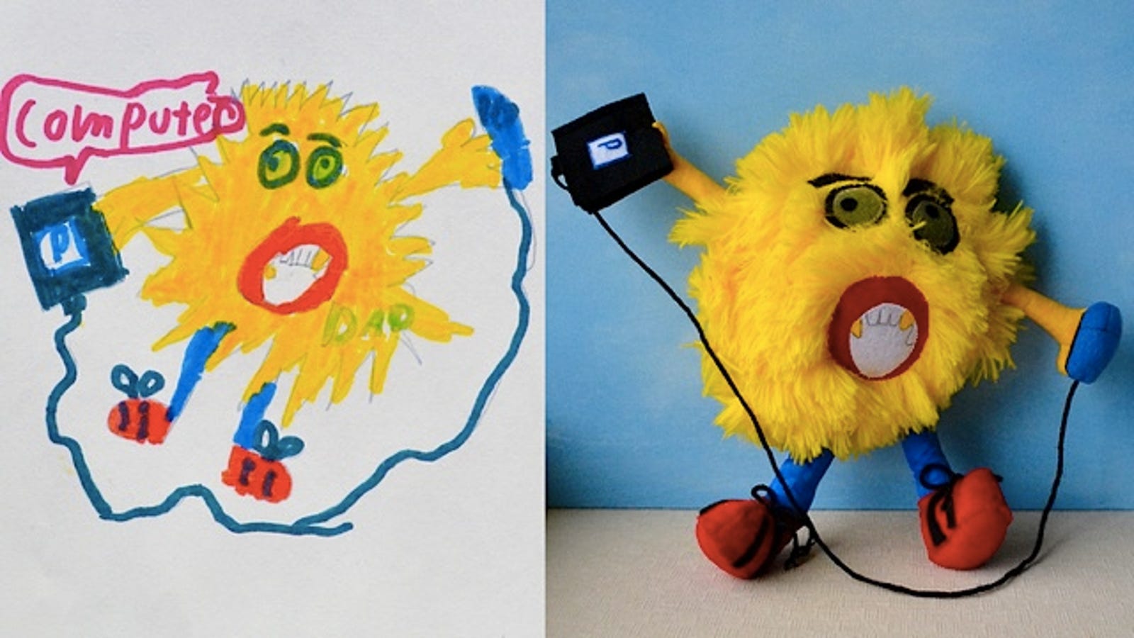 Children's drawings come to life as delightfully weird toys