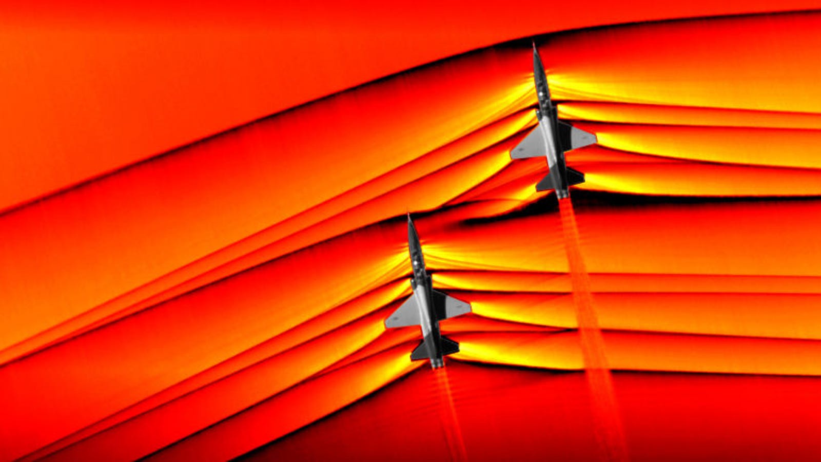 La NASA captura las primeras imágenes de ondas de choque interactivas producidas por dos aviones supersónicos en vuelo