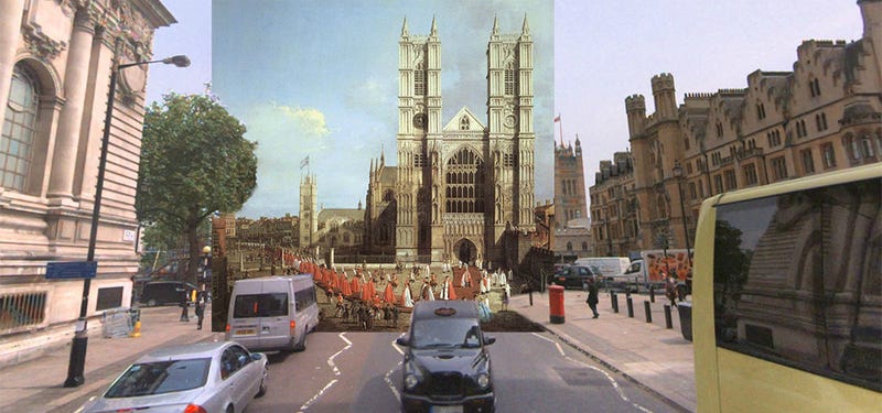 Illustration for article titled Impressive images mix classic paintings and modern London street views