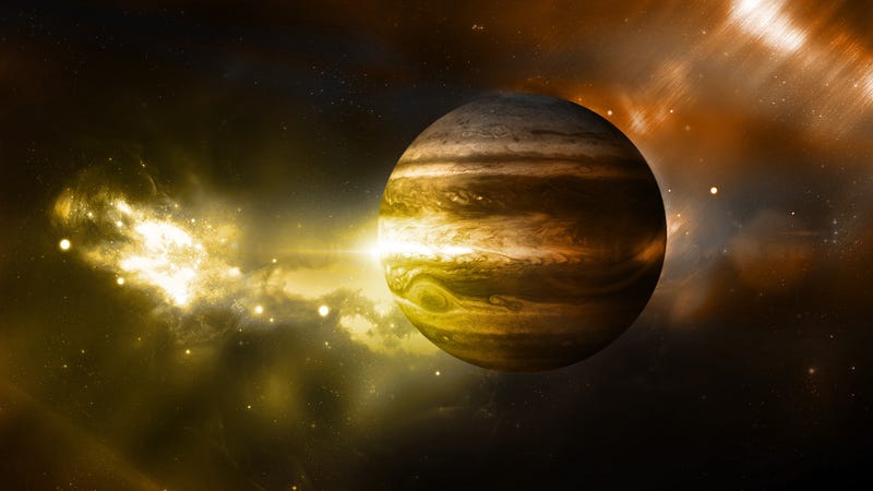 Illustration for article titled El acoso de Júpiter pudo echar a un gigantesco noveno planeta del sistema solar