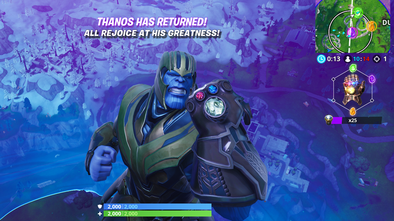 fortnite s endgame mode is fun whether you re wielding avengers weapons or being thanos - infinity stones fortnite map