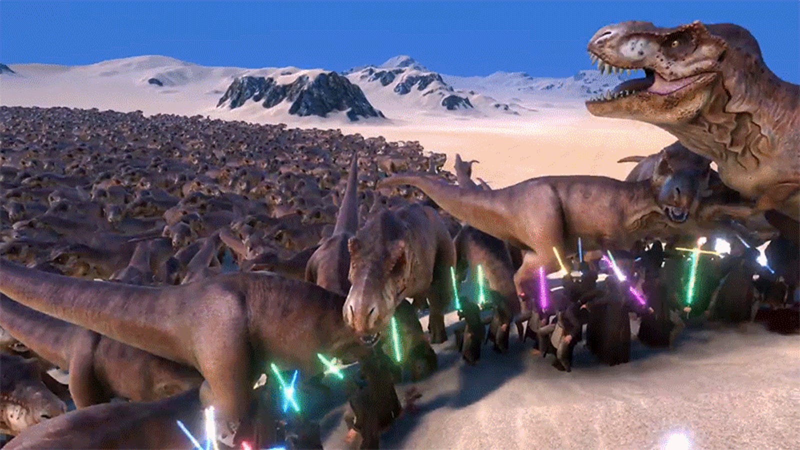 Jedis Battle Dinosaurs In Awesomely Epic Simulation