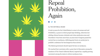 Illustration for article titled Vezércikkben áll ki a New York Times a legális marihuána mellett