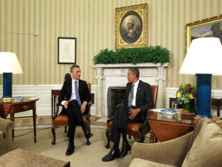 President Barack Obama meets with the Norweigian prime minister. (Getty Images)