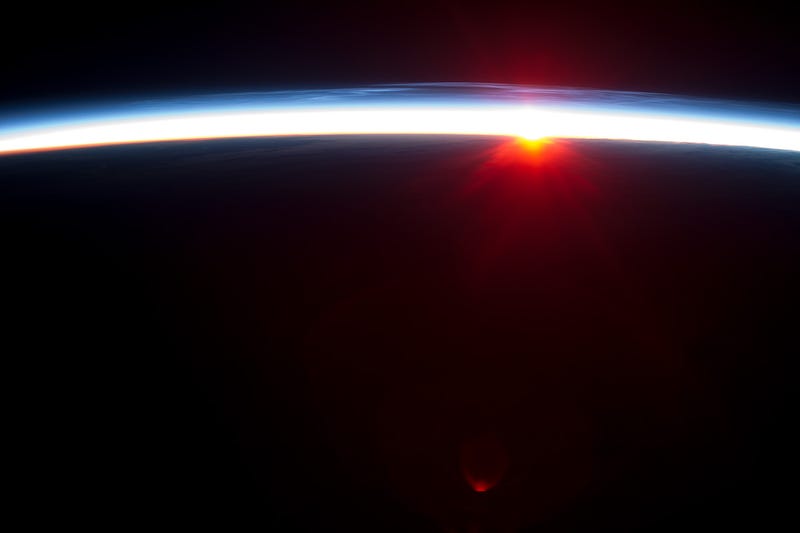 Illustration for article titled Sunrise over the Aleutian Islands, as seen from low-Earth Orbit