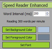 speed reader setting
