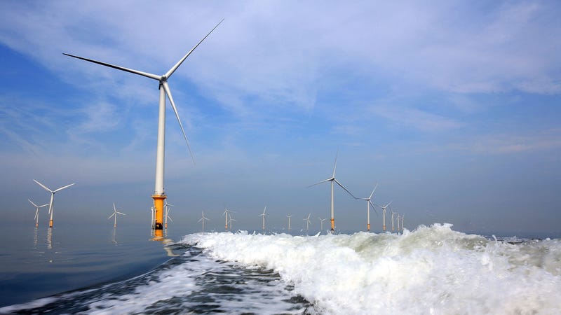 Illustration for an article entitled The world's largest offshore wind farm has just been put online