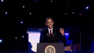 President Barack Obama during the National Christmas Tree Lighting ceremony near the White House, Dec. 6, 2013 NICHOLAS KAMM/AFP/Getty Images