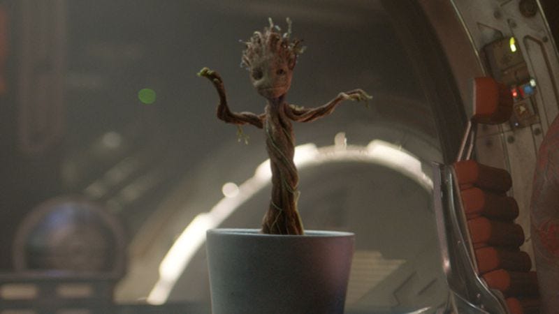Illustration for article titled Dancing baby Groot gets a heavy metal makeover