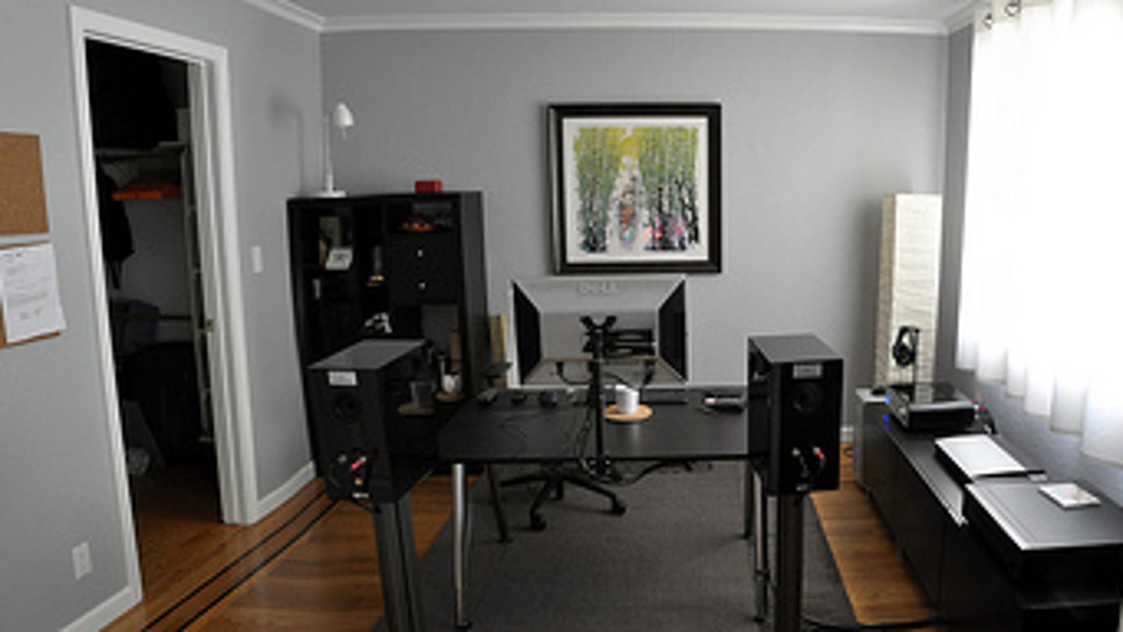 Black, White, and Gray: A Monochromatic Office Makeover