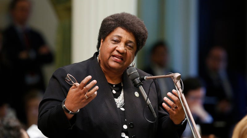 Assemblywoman Shirley Weber (D-San Diego) urges lawmakers to approve her police use-of-force measure May 29, 2019, in Sacramento, Calif.