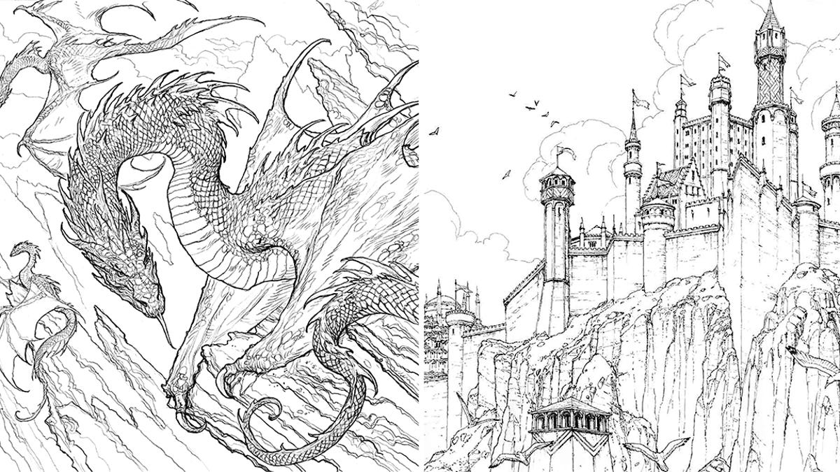 Средневековый дракон раскраска