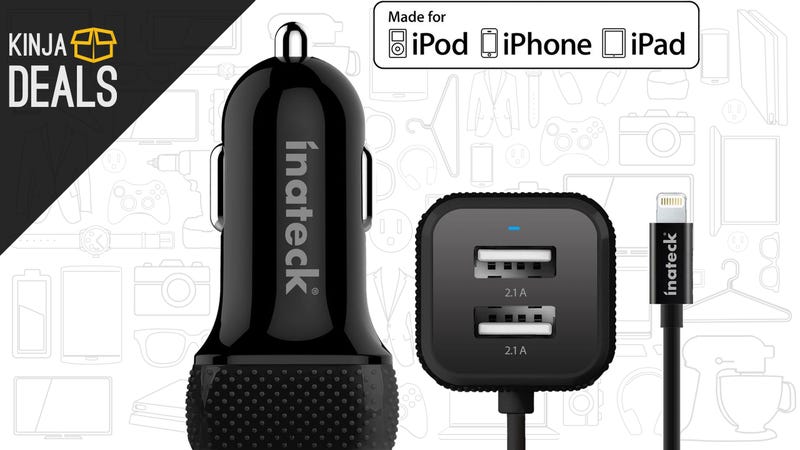 Illustration for article titled This 2-Port USB Car Charger Builds In A Lightning Cable For Good Measure