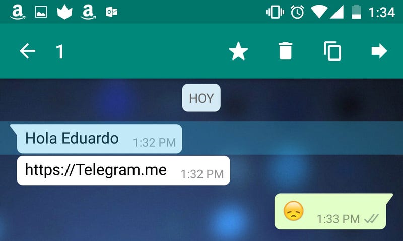 WhatsApp está bloqueando todos los enlaces a Telegram en su aplicación para Android