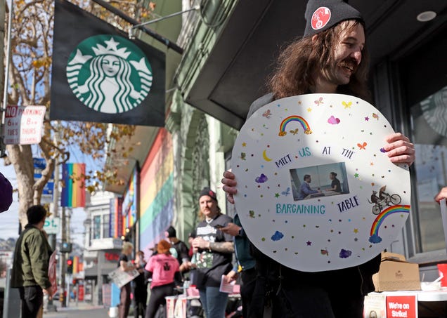 Why does Starbucks want to negotiate with unionized workers in person and not on Zoom?