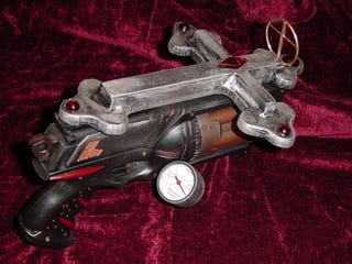 Illustration for article titled Shagnasty "Model 666" is Fake Plastic Steampunked Nerf Pistol