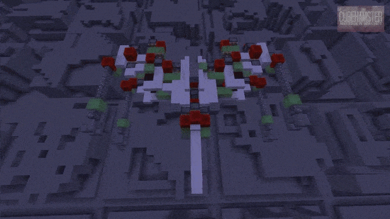 A Minecraft X-Wing, On Its Way to Blow Up the Death Star