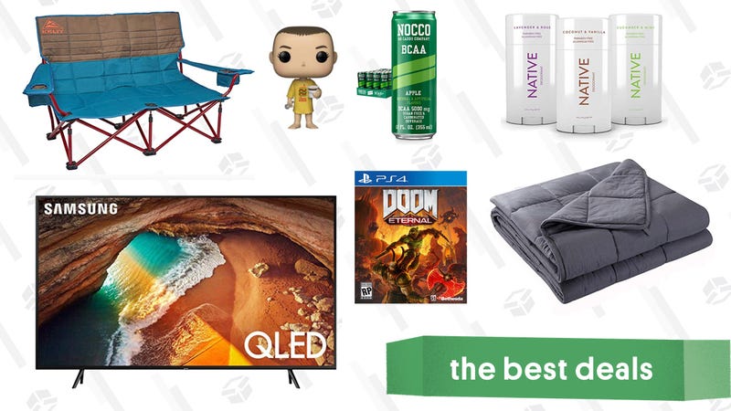 Illustration for article titled Saturday's Best Deals: Weighted Blankets, Natural Deodorant, Samsung 4K TV, and More