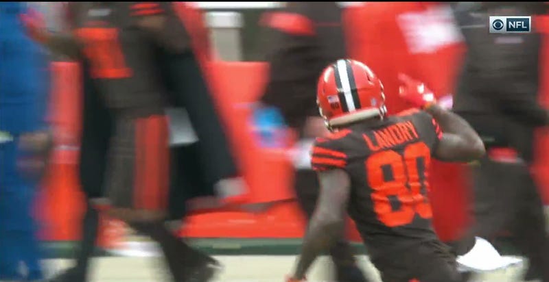 Illustration for article titled Jarvis Landry Unleashes Arm Cannon With 63-Yard Throw