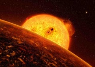 Illustration for article titled Earth's First Twin Is Extremely Hot And Extremely Volcanic